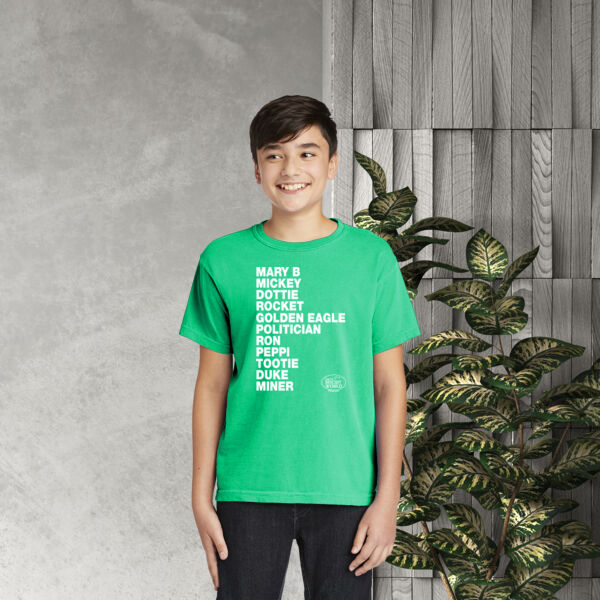 Official Tudor's Biscuit List Tee Green - Gildan Heavy Cotton™ Youth T-Shirt Thumbnail